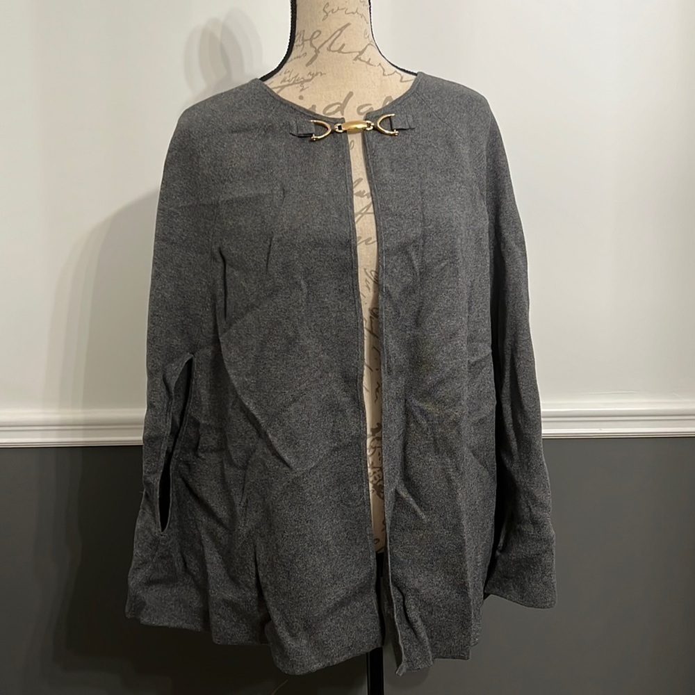Talbots Large Cape Cover Up Gray Like New Sleeveless